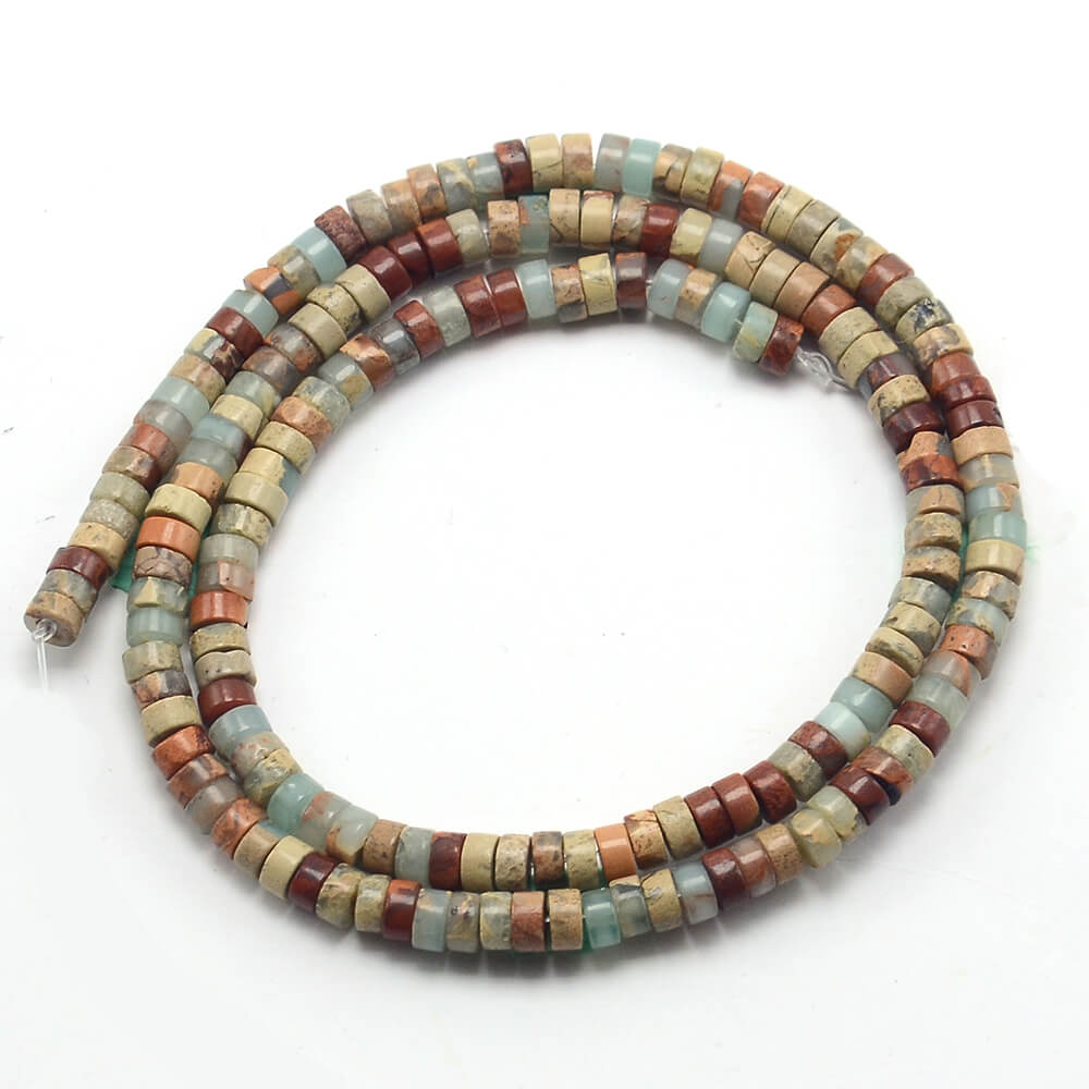 Natural Gemstone Heishi Beads Wheel Shape