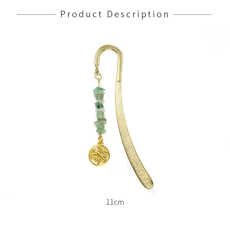 Gift Bookmark with Natural Gemstone Chips and Lifetree Alloy Charms DIY Jewelry Designed Accessories