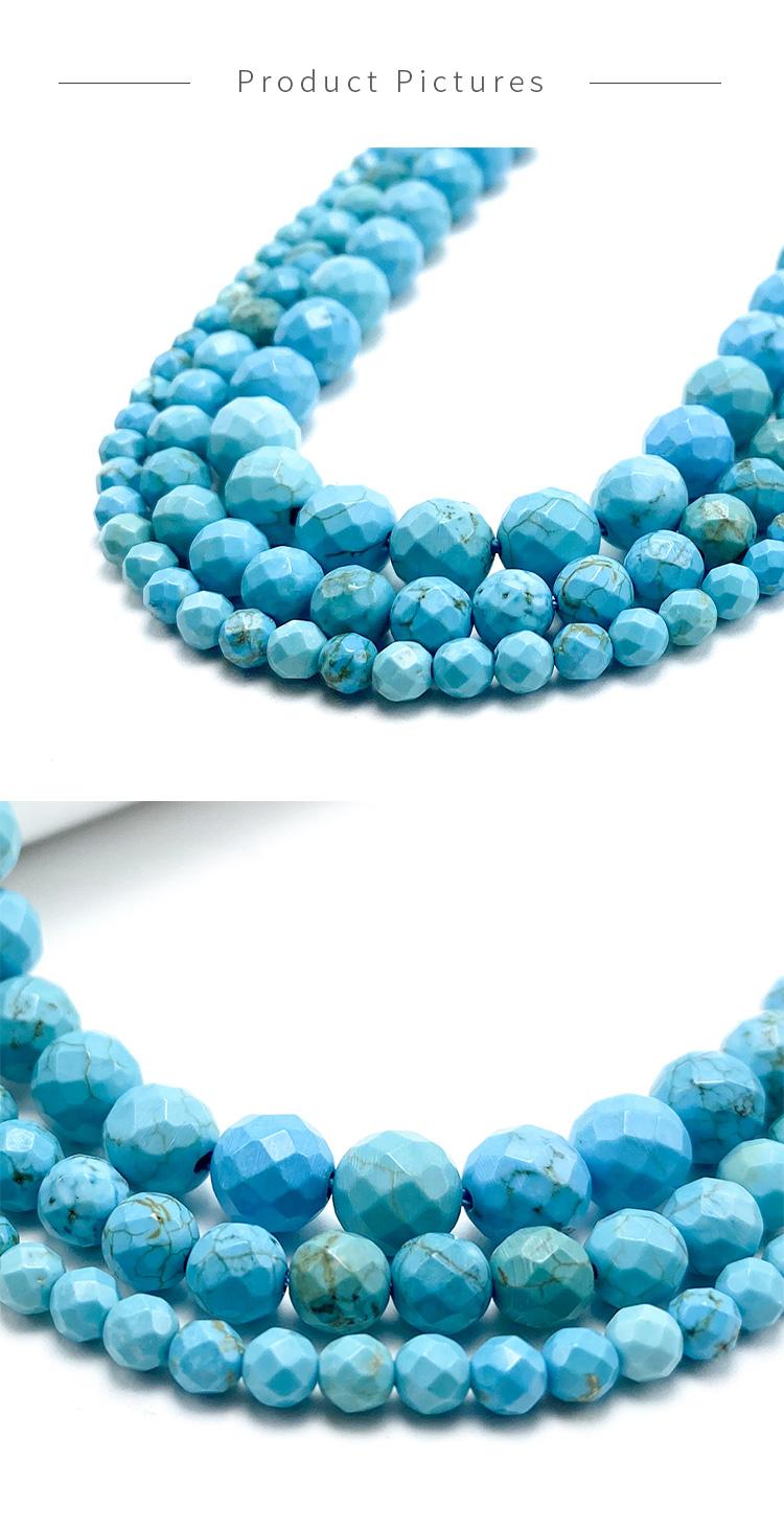 4/6/8/10mm Turquoise Faceted Round Beads