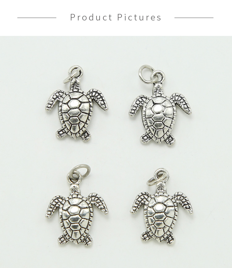 Sea Turtle Antique Silver Charm