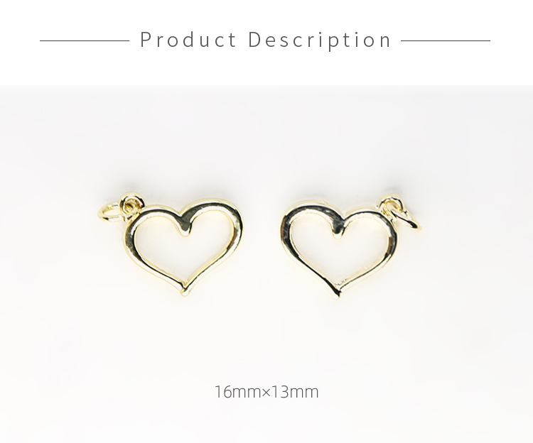 Open Heart 14K Real Rose Gold Plated Charm