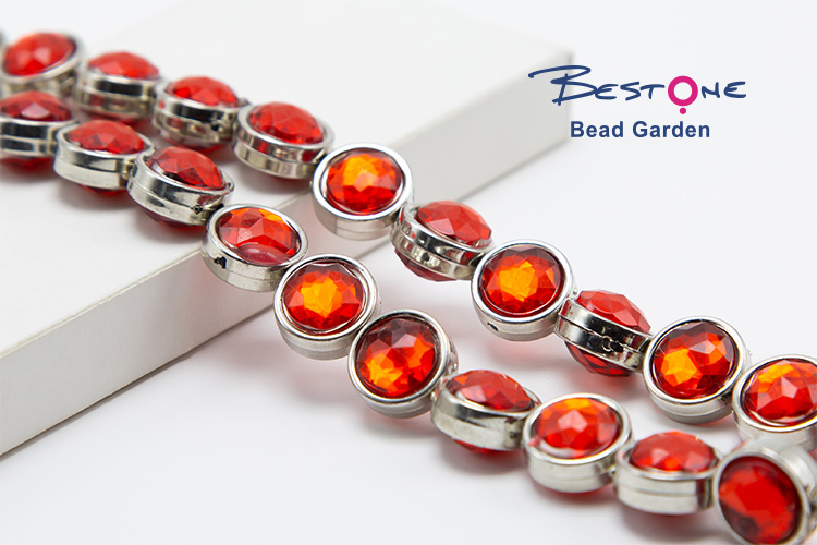 Red Disc Beads Acrylic Beads