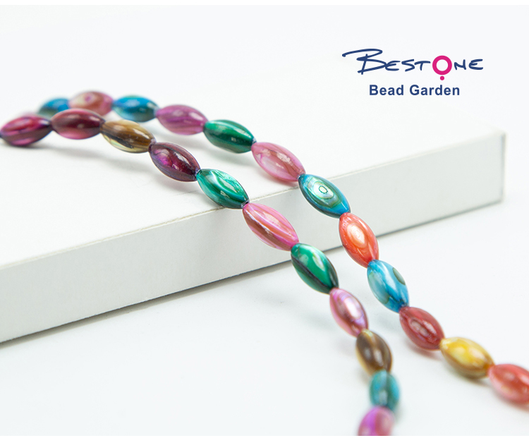 Dyed Shell Beads Mutil Color Oval Beads