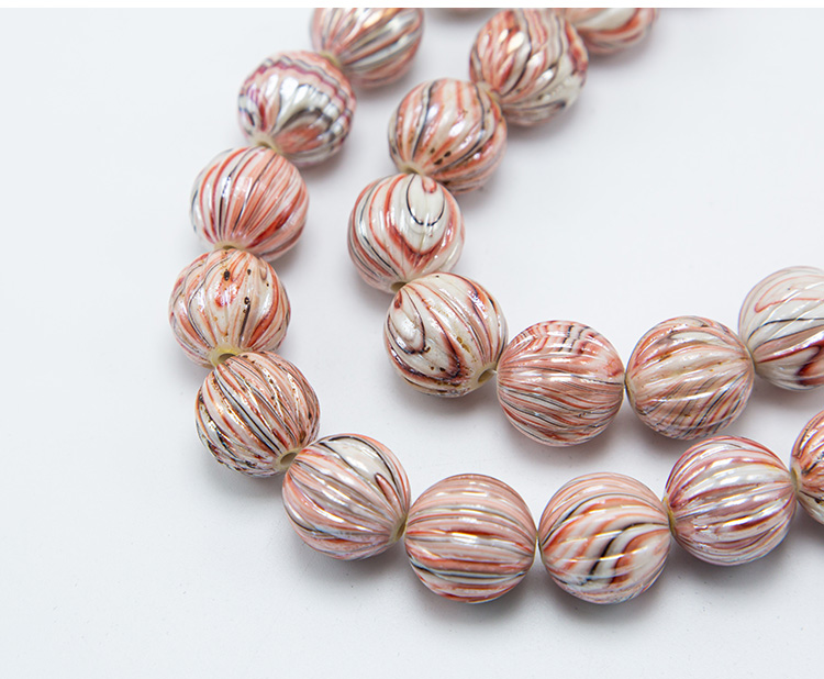 Red Acrylic Pumpkin Beads