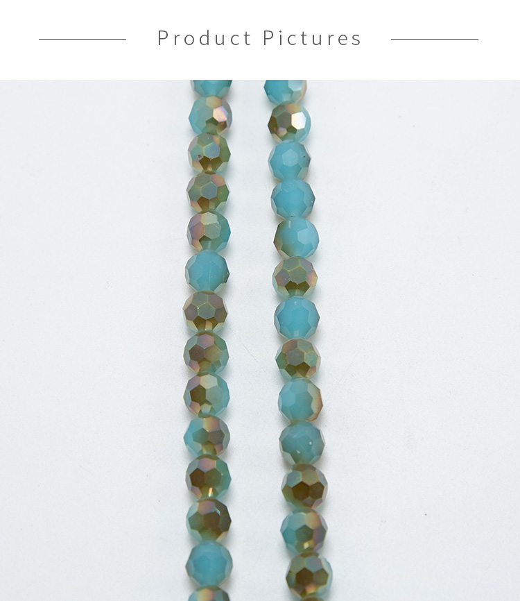 Opaque Blue with Half Gray Plated Faceted Round Glass Beads