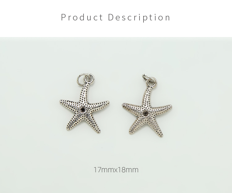 Starfish Antique Silver Charm