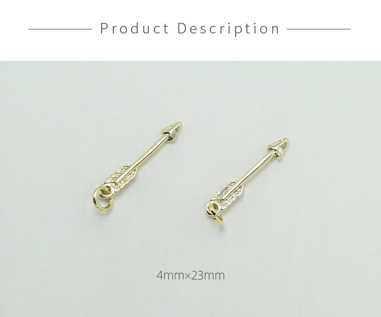 Arrow 14K Real Gold Plated Charm