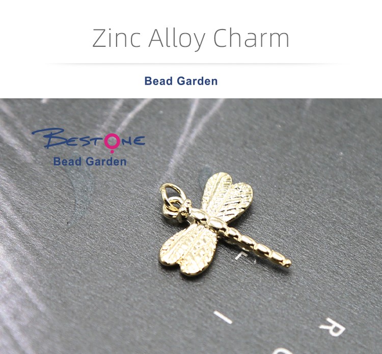 Dragonfly 14K Real Gold Plated Charm