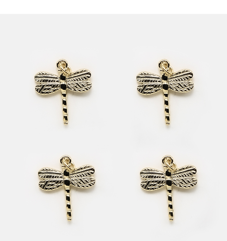 Dragonfly 14K Real Gold Plated Charm