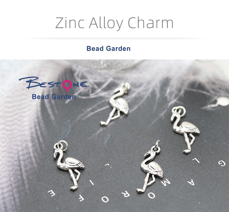 Flamingo Antique Silver Charm