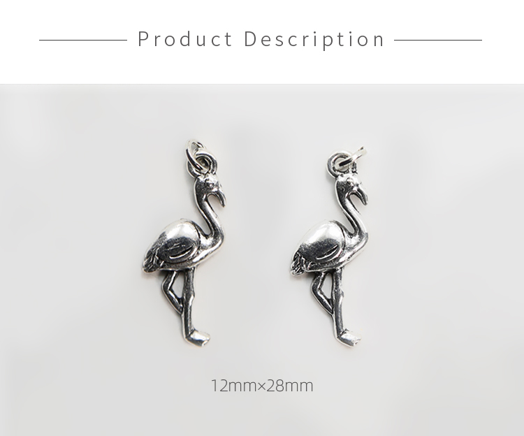 Flamingo Antique Silver Charm