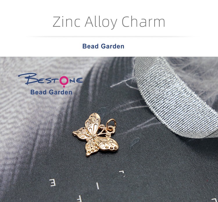 Butterfly 14K Real Rose Gold Plated Charm