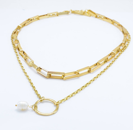 2 Layer Gold Chain Necklace