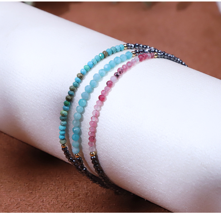 Bracelet - Material - faceted abacus bead -2.5*3mm  Hemitite - faceted bead - Gun black - 2m-18  5.5cm