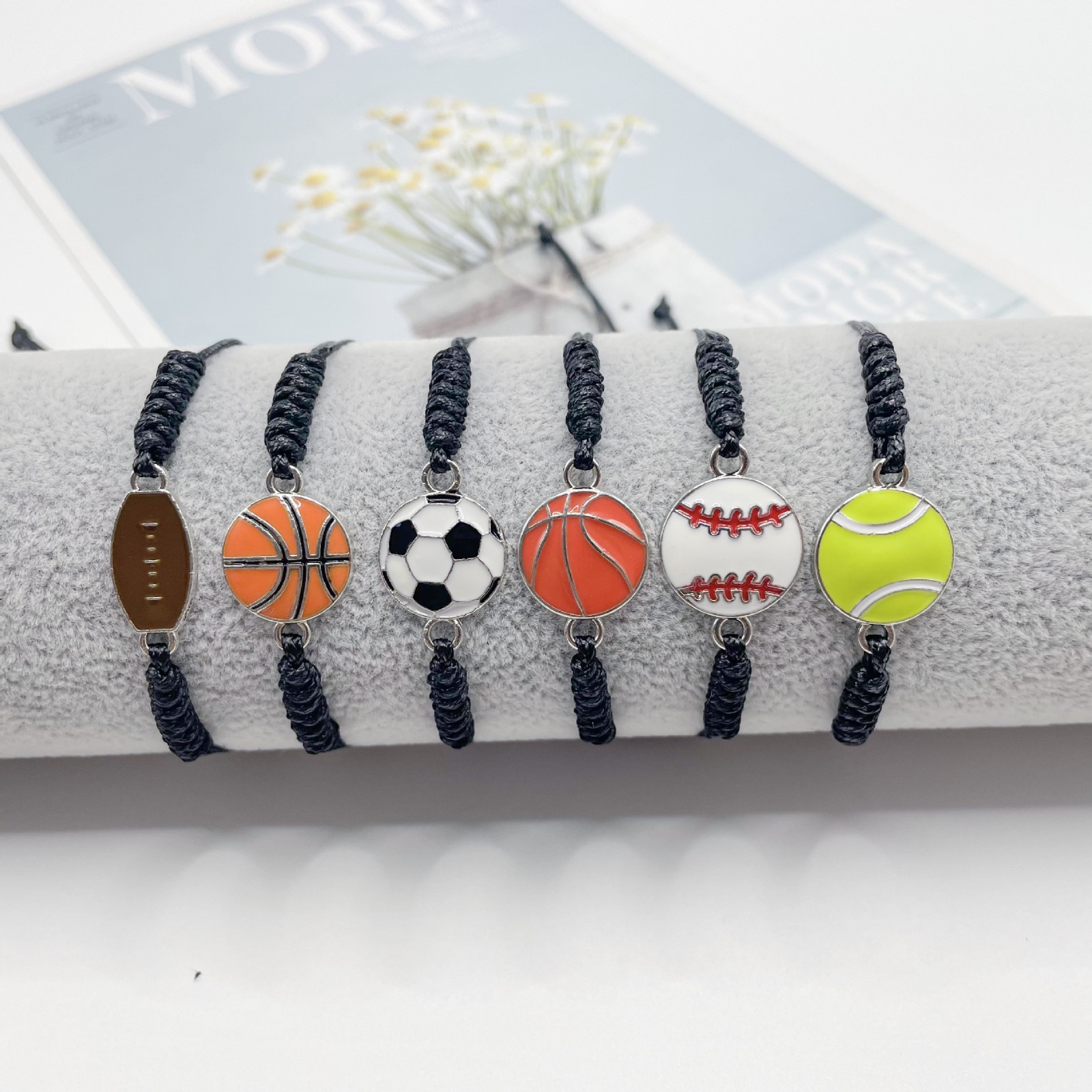 Ball bracelet sports bracelet with football basketball baseball