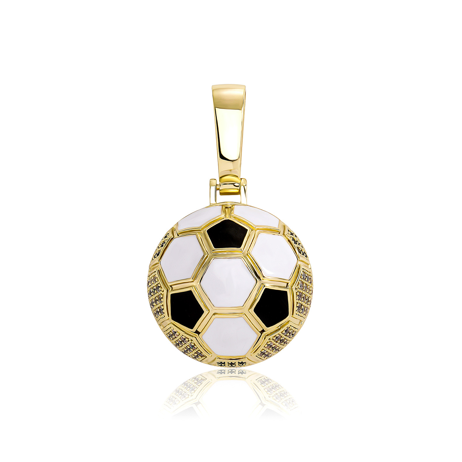 Football necklace pendant metal gold plated