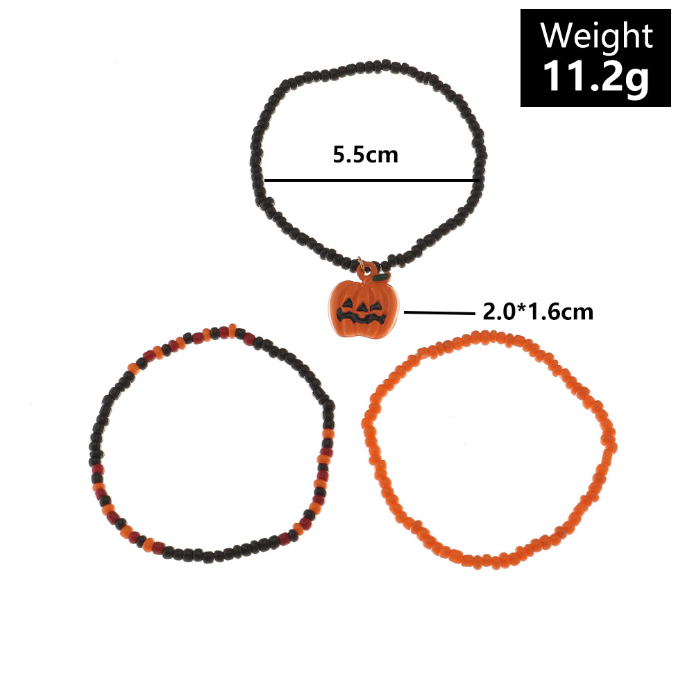 Halloween bracelet with bat ghost pumpkin charms pendants