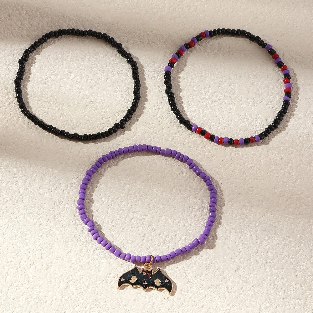 Halloween bracelet with bat ghost pumpkin charms pendants