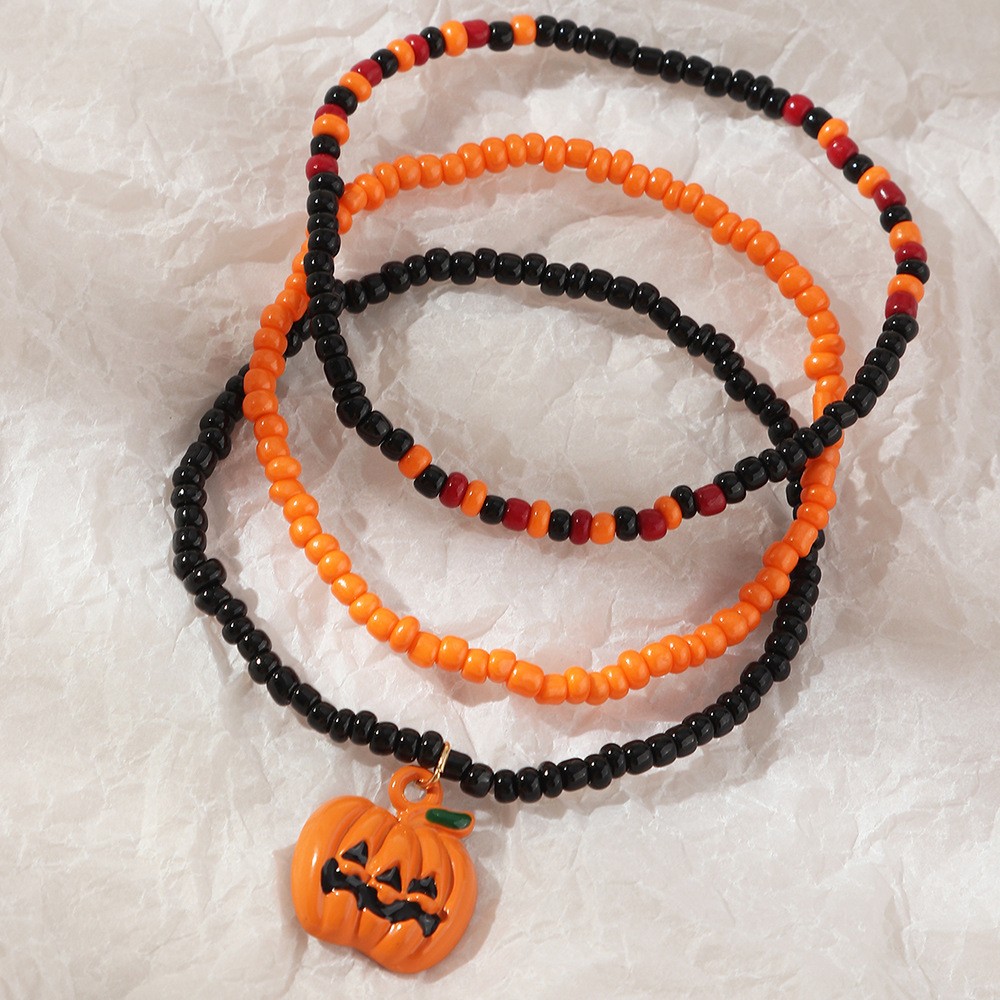 Halloween bracelet with bat ghost pumpkin charms pendants