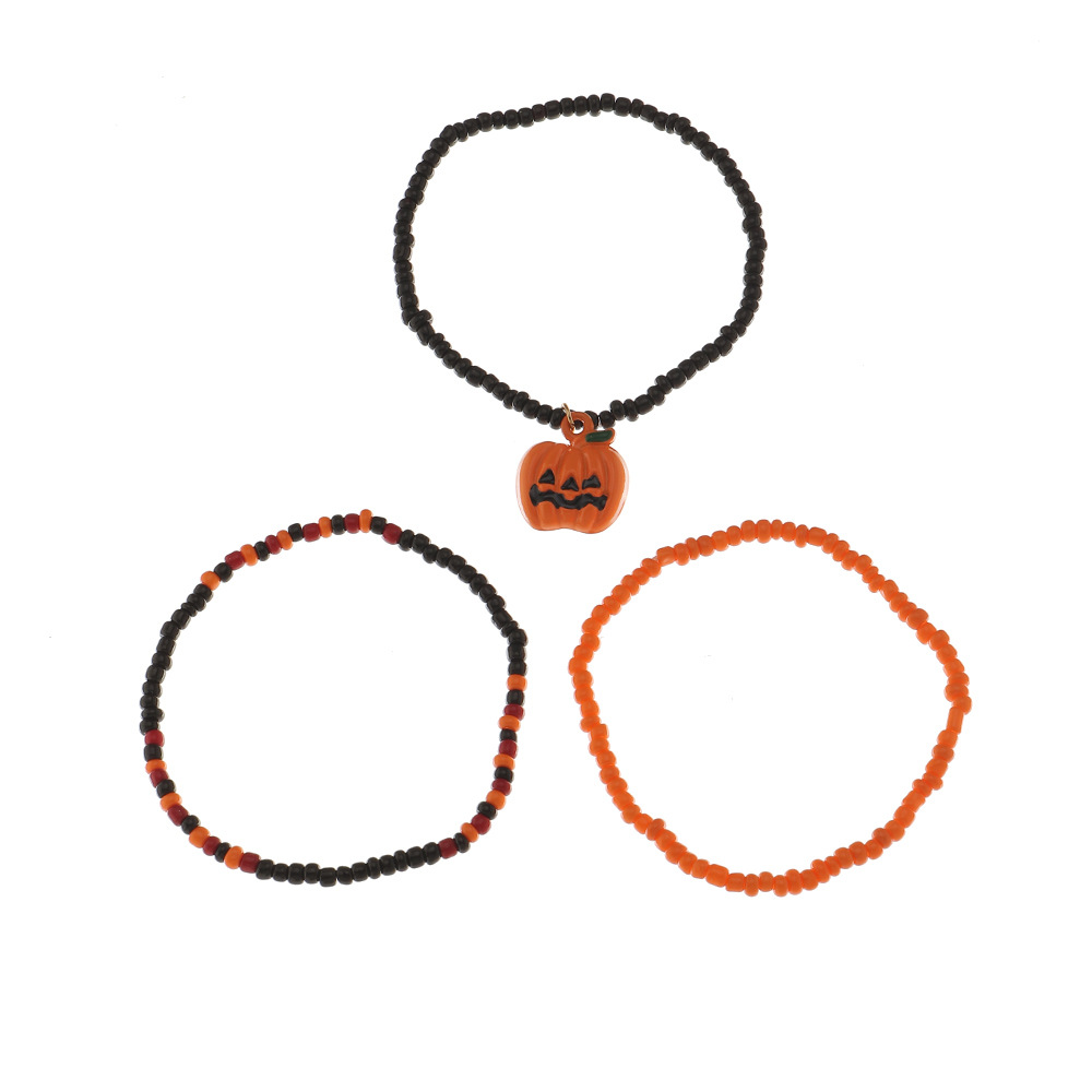 Halloween bracelet with bat ghost pumpkin charms pendants