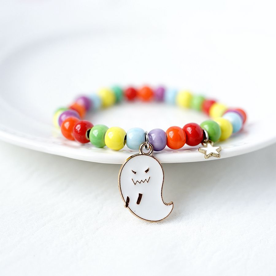 bat ghost pumpkin Halloween theme charm bracelet