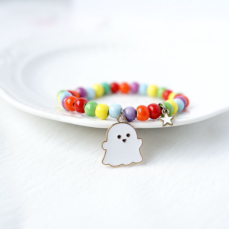 bat ghost pumpkin Halloween theme charm bracelet