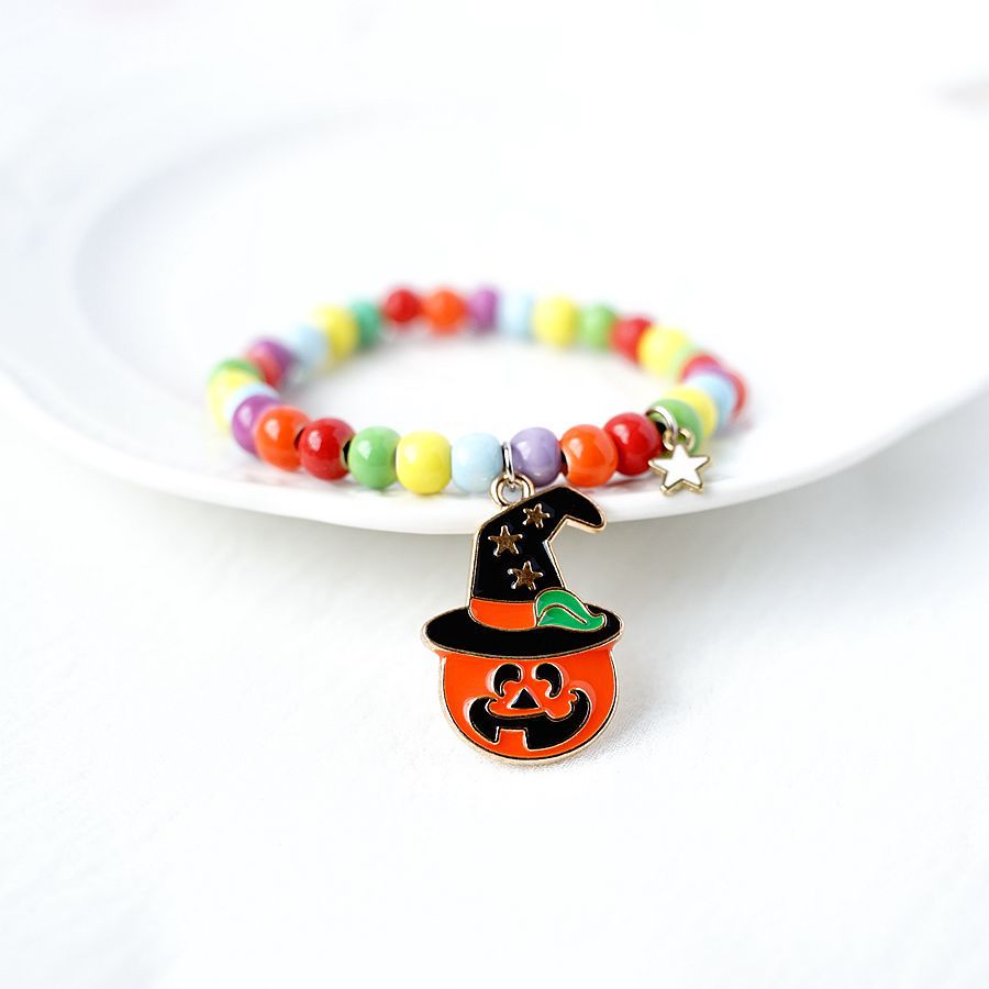 bat ghost pumpkin Halloween theme charm bracelet