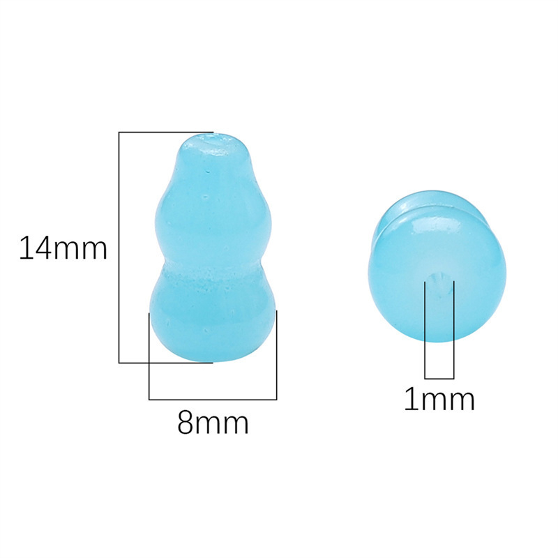 8x14mm Glass Gourd Beads 1mm Hole15 pcs - Great for DIY Jewelry and Crafting