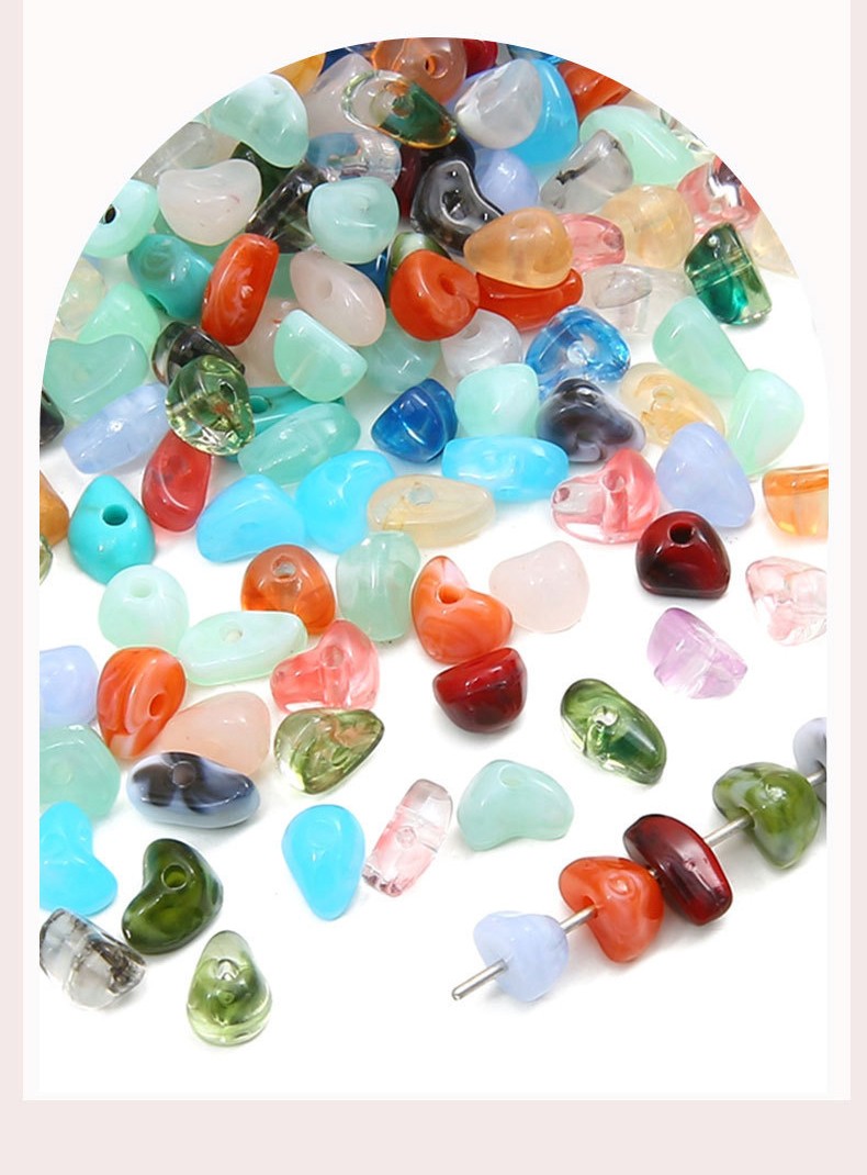 Acrylic Beads - Pebble Style - 5-8mm Size with 1mm Hole - Approx. 80 Beads, 10g Per Pack