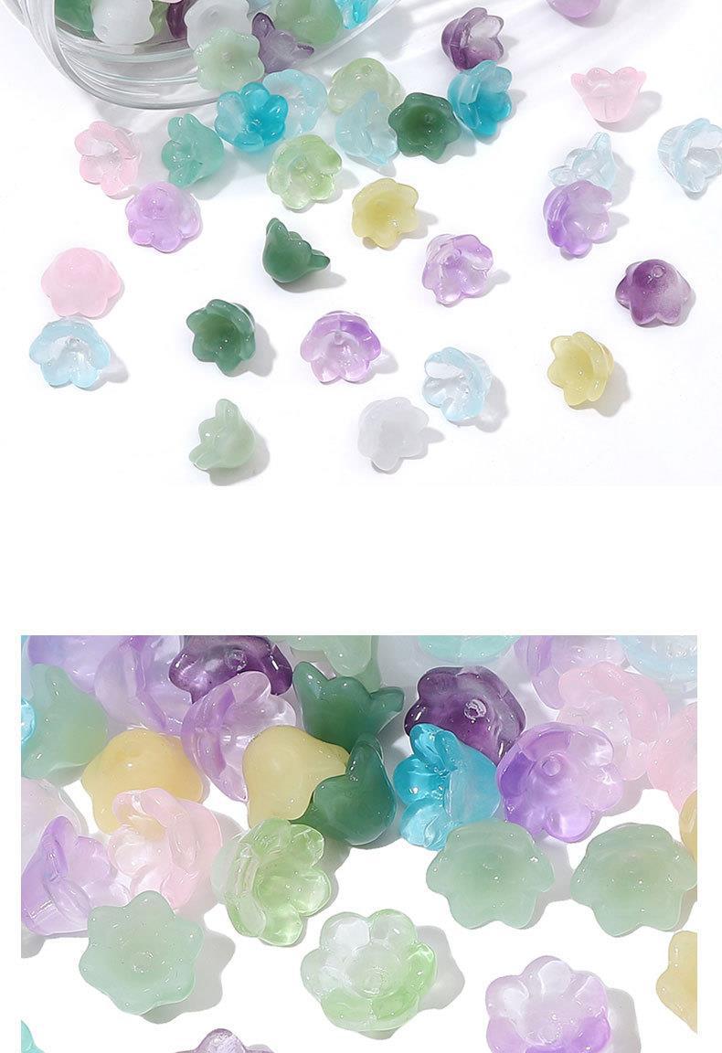 Glass Bead Flower Holders - Fresh Green Color - 12x7mm Size with 1mm Hole - 10 Pieces Per Pack