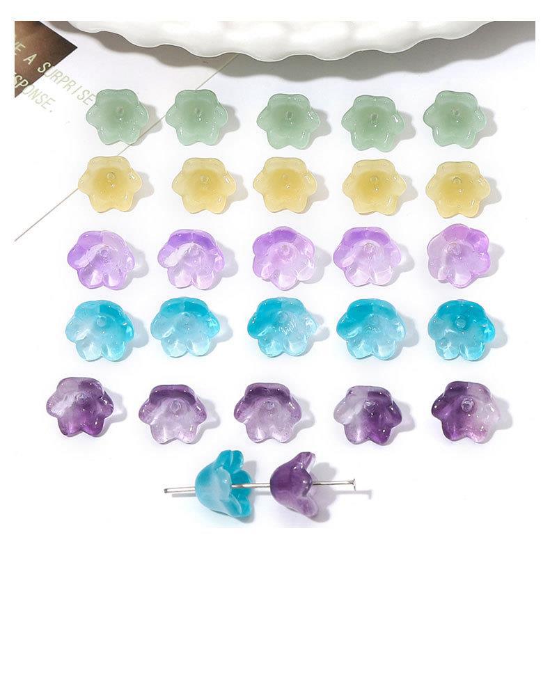 Glass Bead Flower Holders - Fresh Green Color - 12x7mm Size with 1mm Hole - 10 Pieces Per Pack