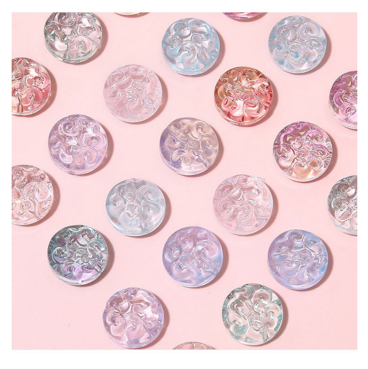 Glass Beads - Ripple Disc Shape in Pink - 13mm with 1mm Hole - 10 Beads Per Pack