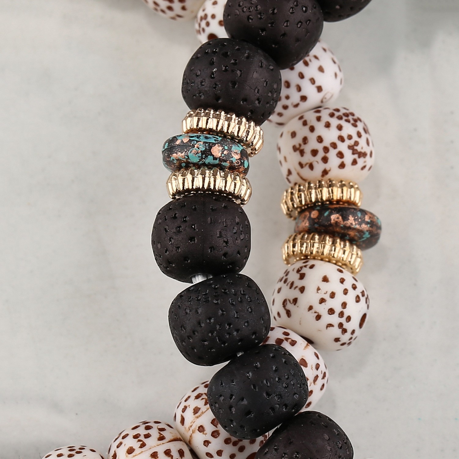 New Bohemian Beaded Double-Layer Black Bracelet