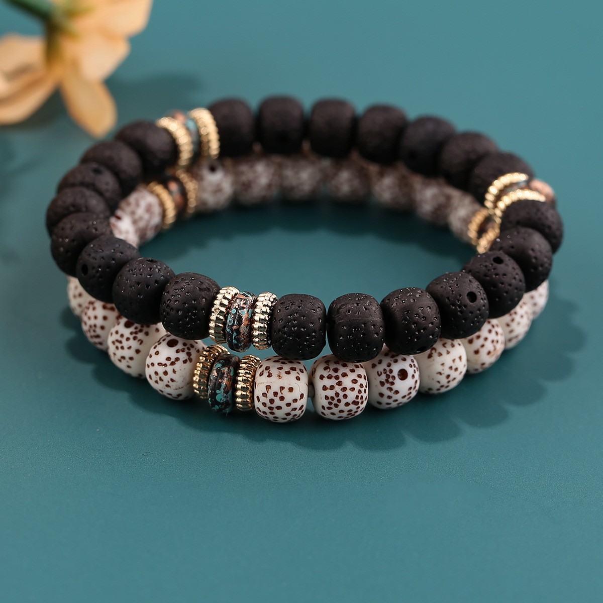 New Bohemian Beaded Double-Layer Black Bracelet