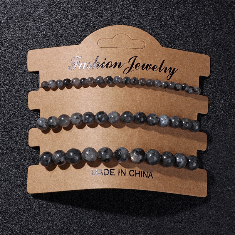 4mm 6mm 8mm Natural Stone Bead Bracelet for Women