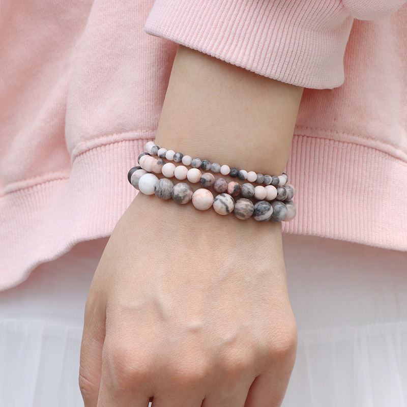 4mm 6mm 8mm Natural Stone Bead Bracelet for Women