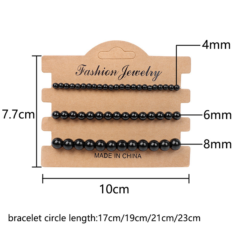 4mm 6mm 8mm Natural Stone Bead Bracelet for Women