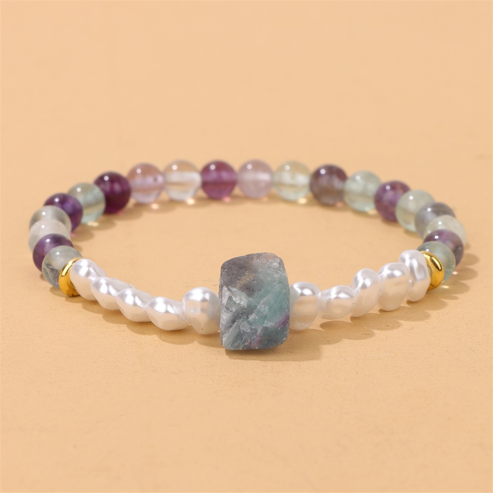 6mm Natural Amethyst Women's Bracelet Irregular Raw Stone