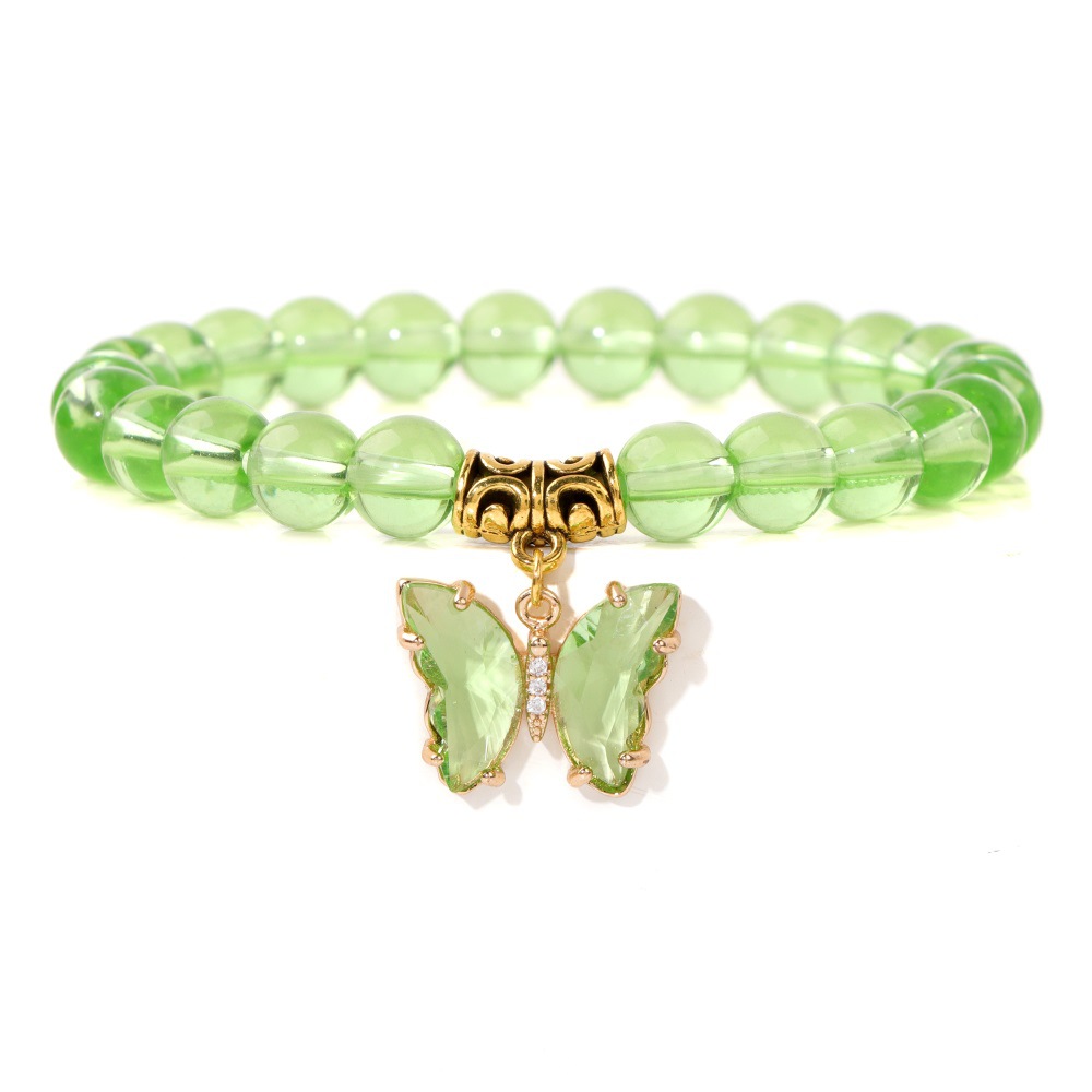 Best-Selling Hot Sale Glass Bead Butterfly Pendant Women's Bracelet