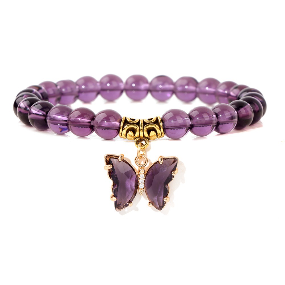 Best-Selling Hot Sale Glass Bead Butterfly Pendant Women's Bracelet