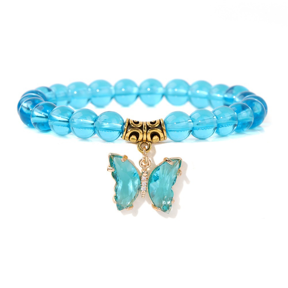 Best-Selling Hot Sale Glass Bead Butterfly Pendant Women's Bracelet