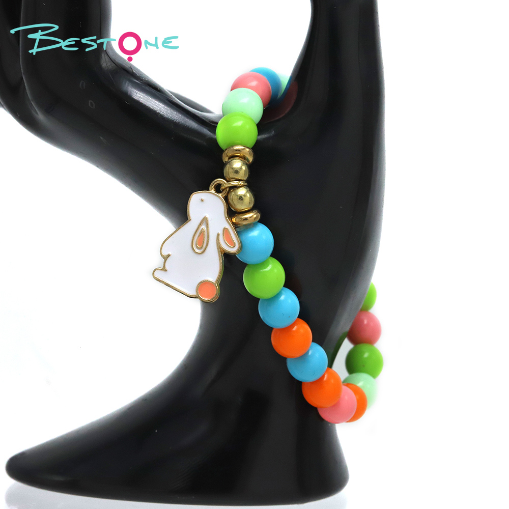 Easter Bracelet Set with Soft Clay, Acrylic, Alloy, and Enamel - 18cm