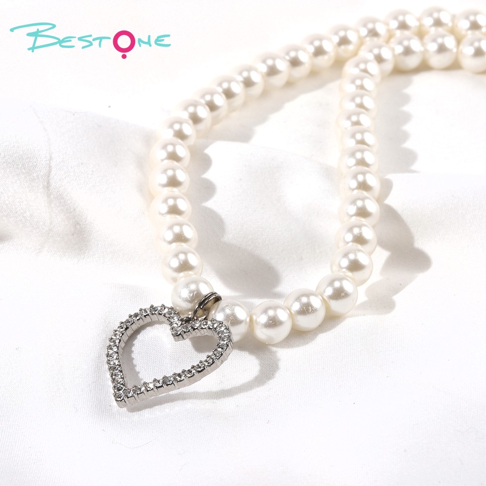 Pearl Necklace with Heart Pendant