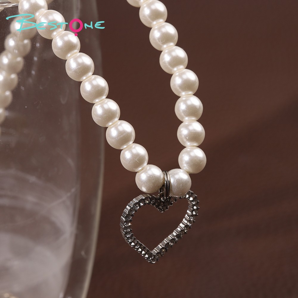 Pearl Necklace with Heart Pendant