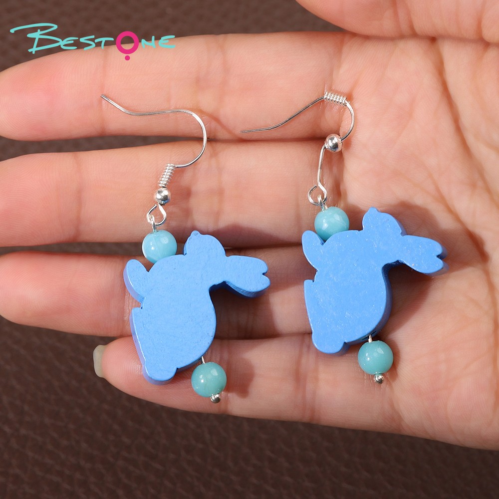 Blue Bunny Earrings for Easter