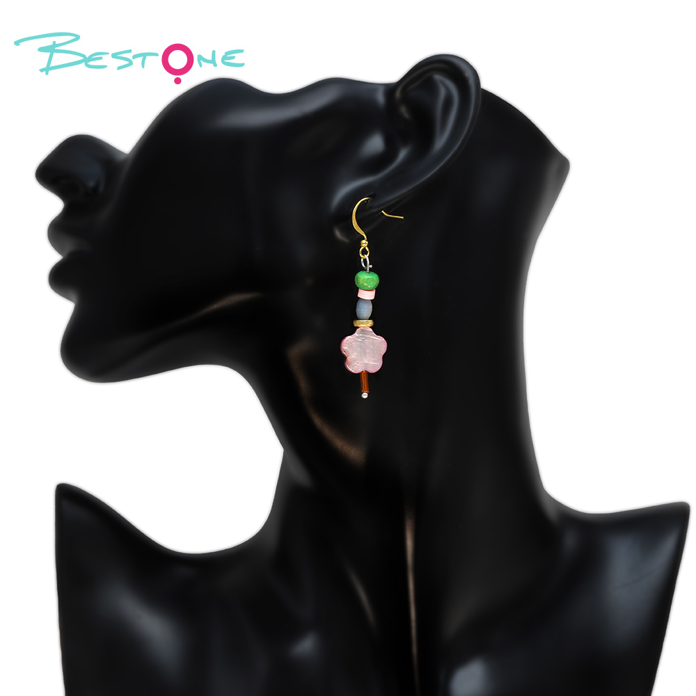 Shell Flower Boho Beaded Drop Earrings