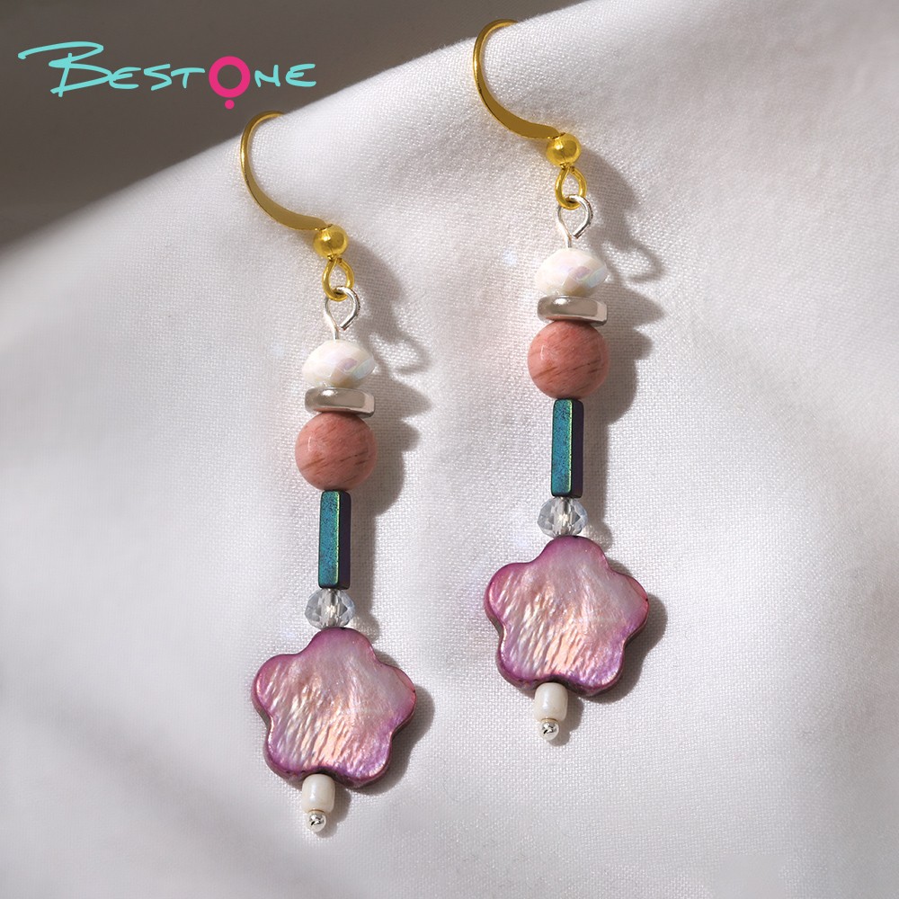 Elegant Shell Flower Drop Earrings