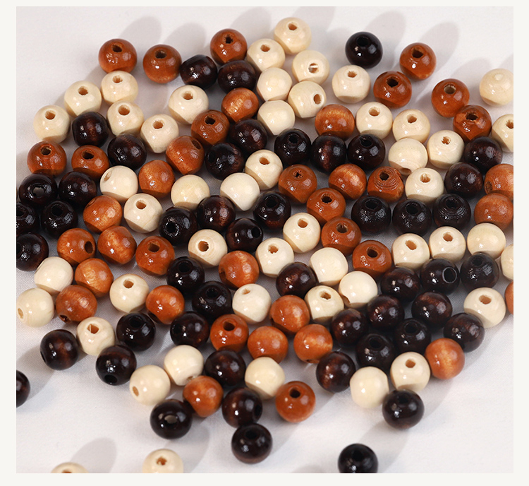 Bestone Stock Wholesale 8x15mm 3 patterns 60 pieces printed rice beads wooden beads multi-purpose