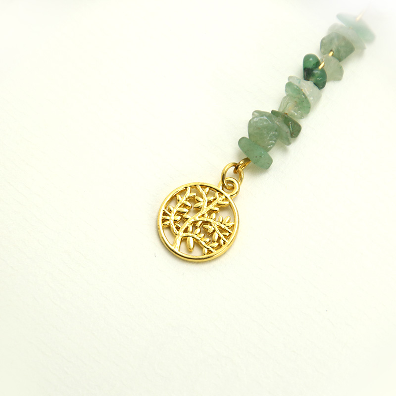 Gift Bookmark with Natural Gemstone Chips and Lifetree Alloy Charms DIY Jewelry Designed Accessories