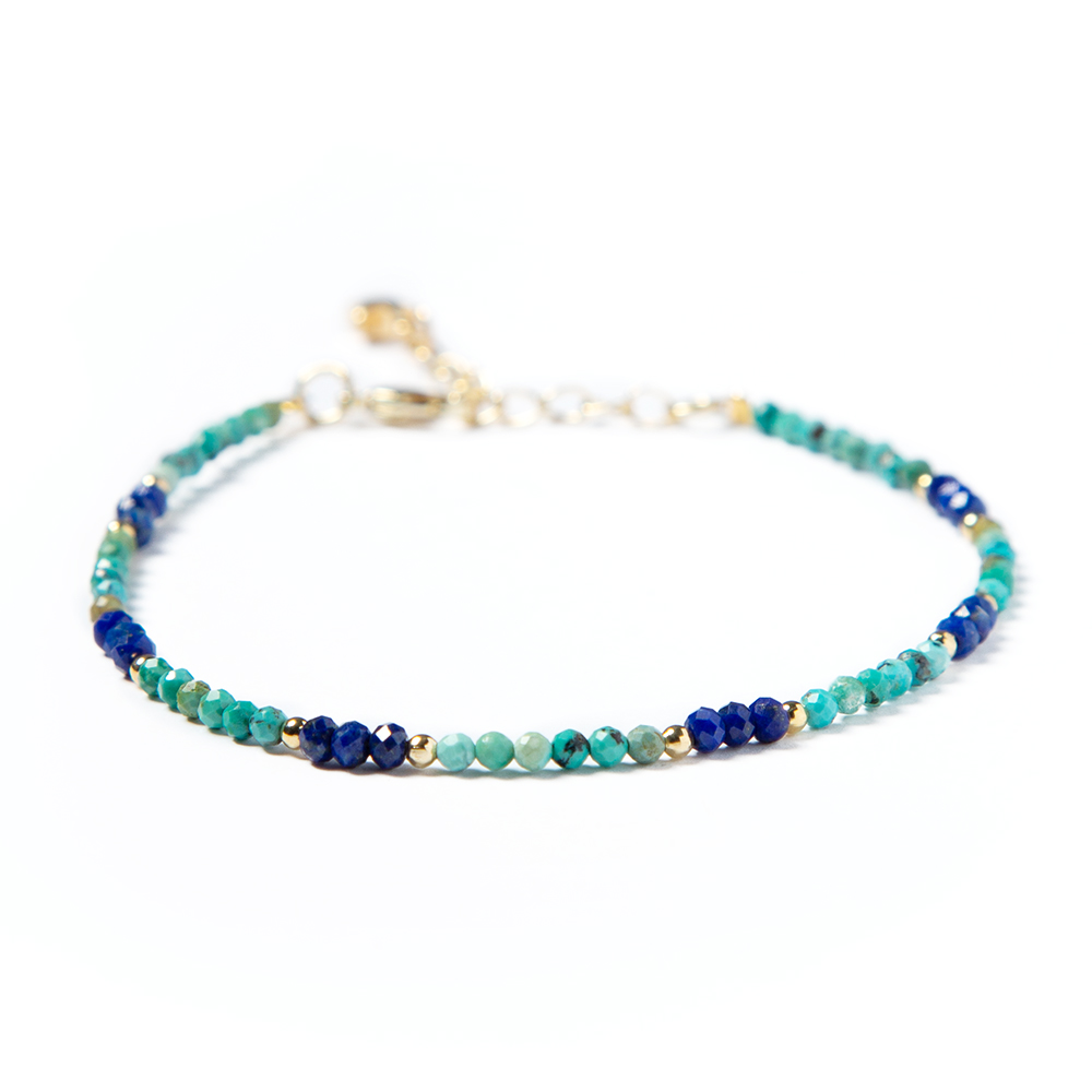 2mm Turquoise Lapis Mixed Bracelet